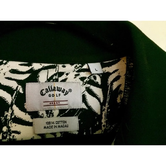 Callaway Golf Shirt (Large) Black White Cotton - Picture 2 of 3